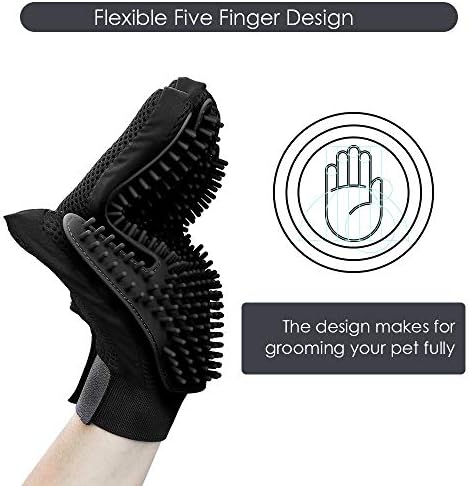 Pet Hair Removal Glove with 255 Silicone Tips for Dogs & Cats, 1 Pair Black - Image 5