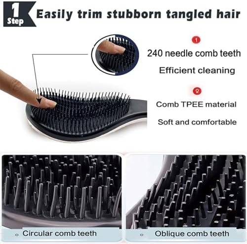 YOFANG 2PCS Slicker Brush for Dogs & Pet Comb,Professional Dog Grooming Brush (Goldendoodles,Poodles,Labradoodles) with Round Pins to Effectively Remove Tangles, Knots and Mats Silvery - Image 3