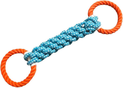 Dog Rope Toy for Large Dogs, Orange & Blue Braided Rope with Round Handles, Durable Dog Chew Toys for Aggressive Chewers, Ideal Big Dog Toys for Tug of War Dog Toy & Teeth Cleaning
