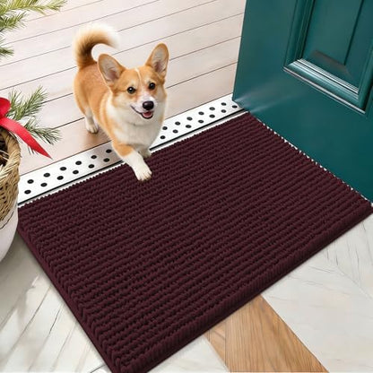 OLANLY Dog Door Mat for Muddy Paws 24x16, Extra Absorbent Chenille Mud Mat by OLANLY