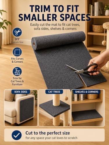 TLNNK 78.7"x15.8" Cat Scratch Furniture Protector - Dark Gray - Image 2