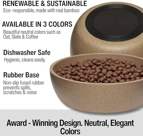 Loving Pets - Dolce Bamboo - Eco-Friendly Pet Bowls & Dishes for Dog, Cats, Puppy Food and Water Bowl -Sustainable and Dishwasher Safe, Made with Real Bamboo (Small, Coffee-Brown) - Image 3