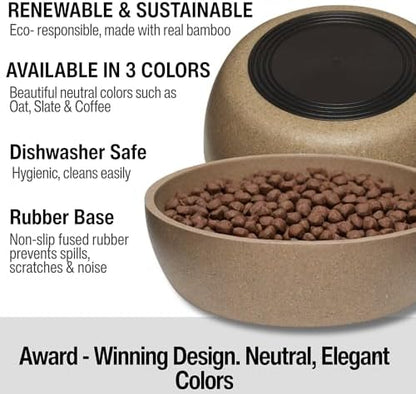 Loving Pets - Dolce Bamboo - Eco-Friendly Pet Bowls & Dishes for Dog, Cats, Puppy Food and Water Bowl -Sustainable and Dishwasher Safe, Made with Real Bamboo (Small, Coffee-Brown) - Image 3