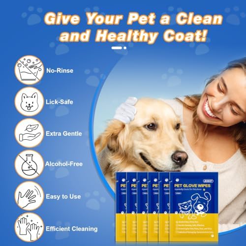 18 Pcs Pet Glove Wipes for Dogs and Cats, Deodorizing, Individually Wrapped - Image 3