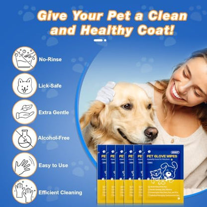 18 Pcs Pet Glove Wipes for Dogs and Cats, Deodorizing, Individually Wrapped - Image 3