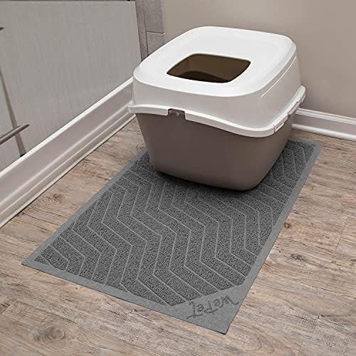WePet Cat Litter Box Mat(No. 02-2), Kitty Premium PVC Pad, Durable Trapping Rug, Phthalate Free, Urine-Resistant, Scatter Control, L 35 x 23, Grey - Image 2