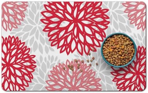 Dog Food Mat for Floors, Absorbent Pet Cat Food Bowl Mat, 12x20 in by QXWREL