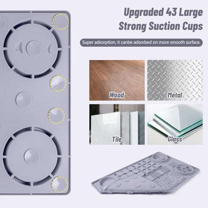 Silicone Lick Mat for Dogs 32"x 20" Large Slow Feeder Mat, Grey - Image 5