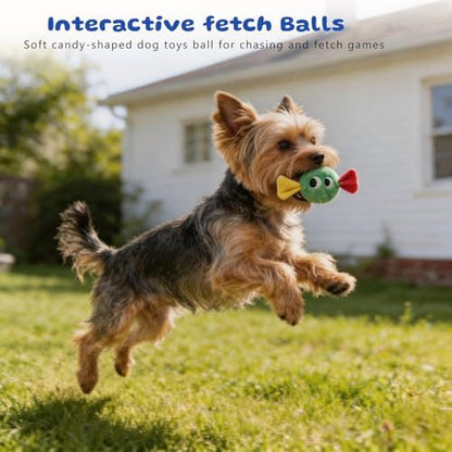 Squeaky Plush Ball Dog Toys for Small Dogs, Mini Breed, 2'' Soft Fuzz Ball - Image 5