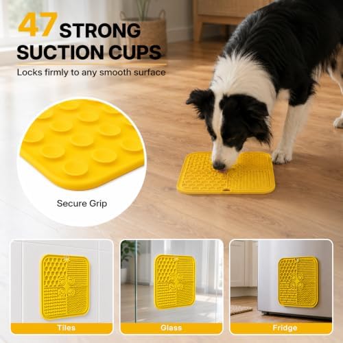 2 Pack Lick Mats for Dogs with Bird Treat Puzzle for Cats - Image 3