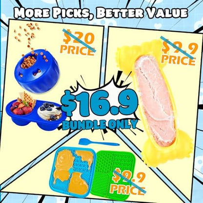 6 Value Pack Enrichment Toys for Dogs Lick Mat, Frozen Bone Power Chew & Frozen Dog Puzzle Toy, Treat Dispensing Slow Feeder Dog Enrichment Toys to Keep Them Busy for Stimulating & Cognitive Toys - Image 2