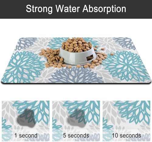 Dog Food Mat for Floors, Absorbent Pet Cat Food Bowl Mat, 2 Pack - Image 6