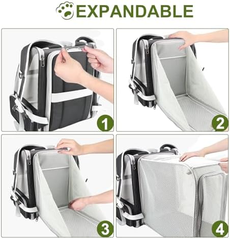 Texsens Innovative Traveler Bubble Backpack Pet Carriers for Cats and Dogs (Expandable-Black) - Image 5