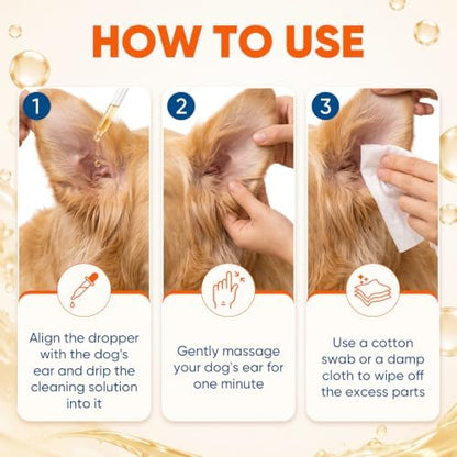 Dog Ear Cleaner and Infection Treatment,Natural Ear Drops for Dogs, Gentle Relief for Itching, Irritation, Wax Build-Up & Infections,Safe Ear Cleaning Solution for All Breeds & Ages - Image 5