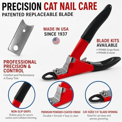 Resco Cat Nail Clippers, Guillotine Cat Claw Trimmer with Comfort Grips, Deluxe Red - Image 4