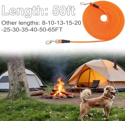 50FT Tie Out Rope Dog Lead, 3/8" Long Dog Tether Nylon Check Cord - Image 3