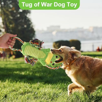 Drmstow Dog Toys for Aggressive Chewers - Interactive Plush Squeaky Toy with Crinkle Paper & Rope, Durable Chew Toys for Anxiety Relief, Small Medium Large Dogs - Image 4