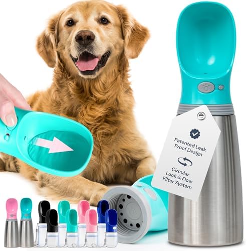 MalsiPree Insulated Dog Water Bottle - 24 oz Blue, Stainless Steel by MalsiPree