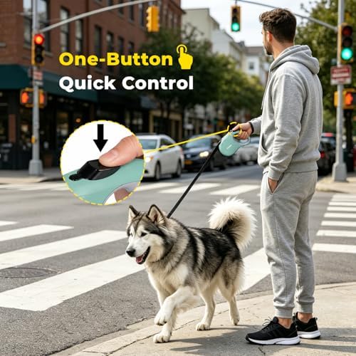 Retractable Dog Leash 16ft for Small & Medium Dogs Up to 55 lbs - Image 4