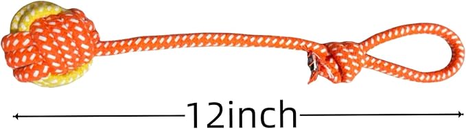7 Pack Orange Yellow Braided Puppy Rope Toys, Durable Dog Chew Rope for Medium Large Dogs, Interactive Dog Rope Chew Toy for Chewing Tug of War Teeth Cleaning
