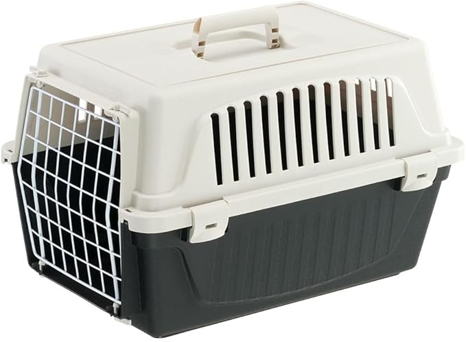 Ferplast Cat Carrier Small Dog Carrier, Secure, Practical, Easy to Clean, Durable Pet Dog/Cat Travel Box Cage up to 5 Kg. 48 x 32.5 x h 29 cm. Black