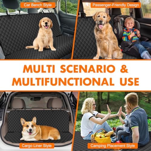 Waterproof Dog Backseat Cover for Cars, Non-Slip Pet Seat Protector, Black - Image 6