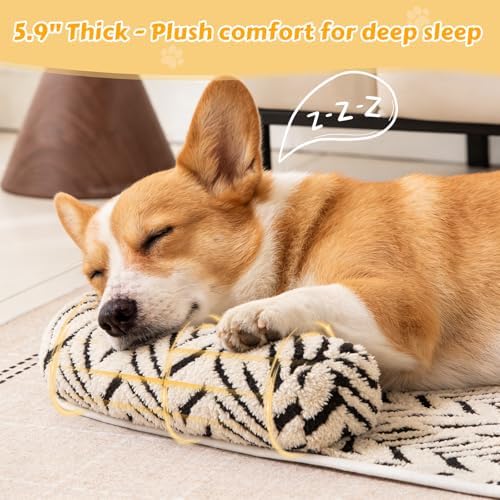 Calming Dog Bed Mats with Neck & Head Support, 35.43 x31.5 inch Black - Image 3