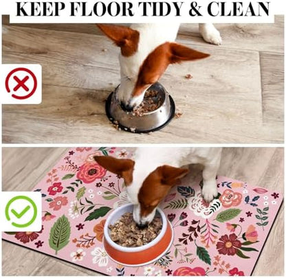Dog Food Mats for Floors, Absorbent Dog Bowl Mat for Food and Water Dispenser Mat, Quick Dry Cat Food Mat Pet Supplies - Image 3