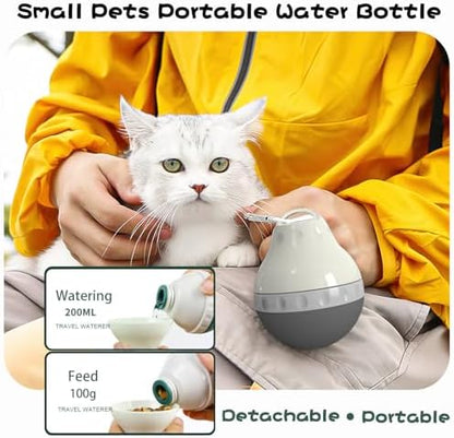 Dog Travel Water Bottle Detachable Bowl Leak Proof Portable ，Silicone Bottle Body，Collapsible and Suitable for Small Pets for Outdoor Walking, Hiking, Travel (Gray, 200ml) - Image 3