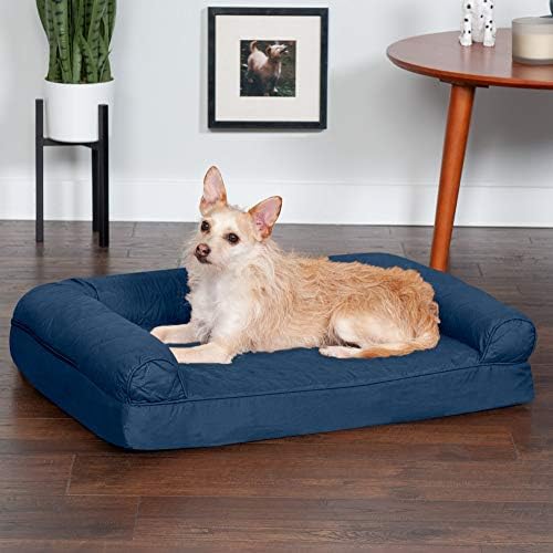 Furhaven Orthopedic Dog Bed for Medium/Small Dogs w/ Removable Bolsters & Washable Cover, For Dogs Up to 35 lbs - Quilted Sofa - Navy (Blue), Medium - Image 3