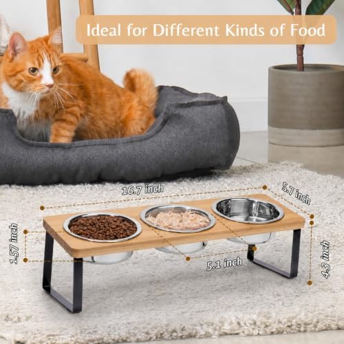 Elevated Cat Food Bowl Set for Indoor Cats, 3 Raised Water Bowl for Kitten - Image 5
