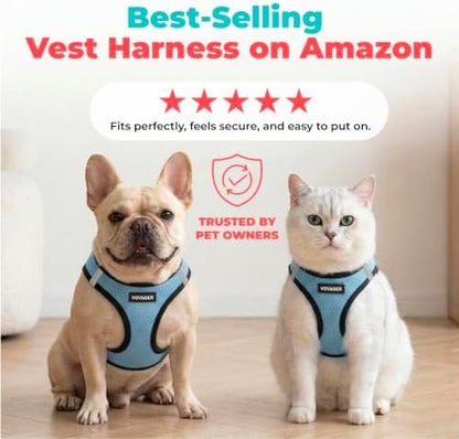 Voyager Step-in Air Dog Vest Harness - Baby Blue/Black Trim, X-Small - Image 6