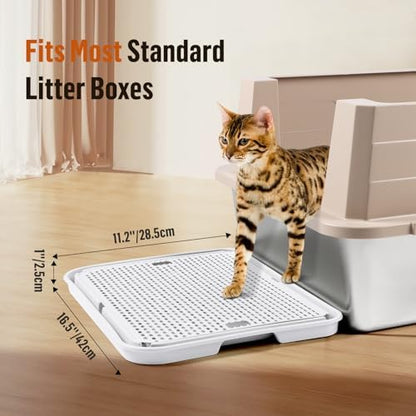 Cat Litter Box Step, Large Cat Litter Ramp with Filter Function, White - Image 2