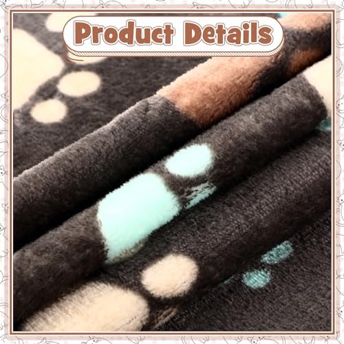 Tegeme 12 Pcs Puppy Blanket for Cat, Dark Gray, White, 30 x 20 Inch Camel - Image 6