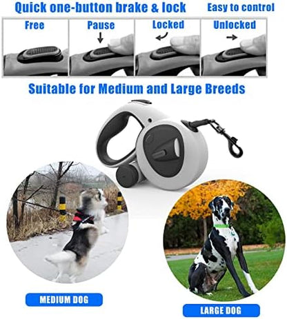 4-in-1 Retractable Dog Leash with LED Light & Dispenser & Poop Bags - Image 6