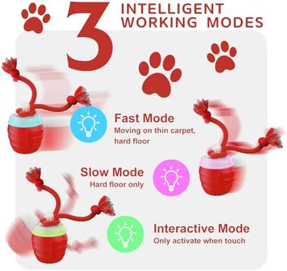 Interactive Dog Toy, [Newly Upgraded] Motion Activated Rolling Ball for Small Dogs, Automatic Moving Dogs Ball for Boredom, USB Rechargeable(Red) - Image 3