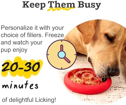 Slow Feeder Lick Mat for Dogs - Keep Them Busy - Natural Rubber Dog Frozen Treat Toys - Durable Interactive Enrichment Toys - Licking Dish for Dog De-Stressing, Blue - Image 3