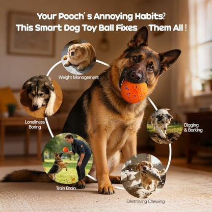 Smart Interactive Dog Toys, Colorful Led Lights, Orange - Image 6