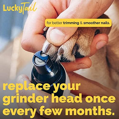 LUCKY TAIL - Dog Nail Grinder - Regular, Hard & Soft Replacement Head - Small & Large Dogs - Premium Quality - Diamond Tip Drill Bit - Professional Dog Nail Trimmers - Grooming Kit - 3 Pack - Image 4