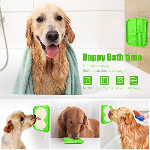 Lick Mat for Dogs, Premium Lick Pad with Suction Cups for Dog Anxiety Relief, Slow Feeder Dog Bowls, Bathing, Grooming and Training (Green, 1pack) - Image 2