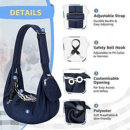 SlowTon Dog Carrier Sling - Thick Padded Shoulder Strap Adjustable, DBL, S - Image 2