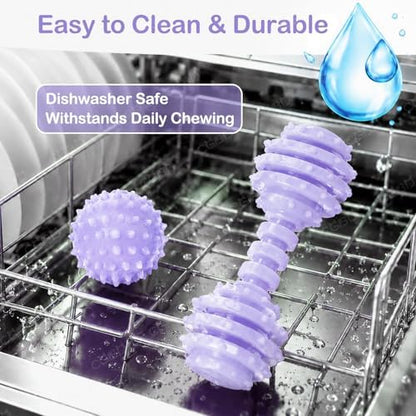 6 Pack Dog Chew Toys, Purple, Small Dog Teething Toys, Soft Durable Interactive Toys for Puppies - Image 4