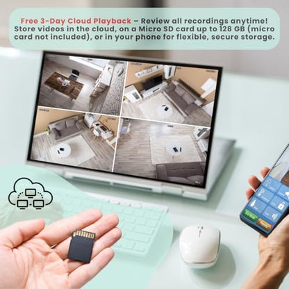 VicoHome CA48 Indoor Security Camera – 3K WiFi Pet & Baby Monitor, 360° Pan/Tilt, Night Vision, Motion Detection, Two-Way Audio, Works with VicoHome App - Image 6
