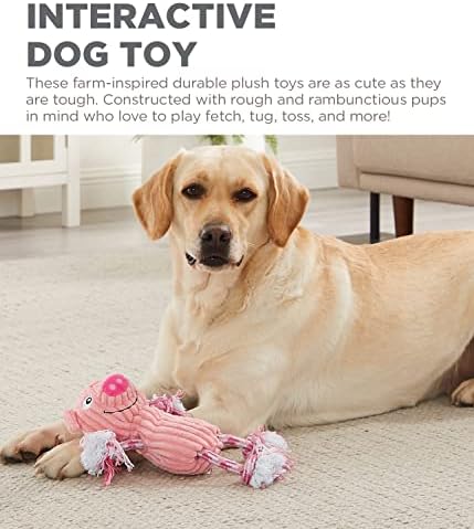 Outward Hound by Charming Pet Ranch Roperz Pig Plush Squeaky Dog Toy - Image 5