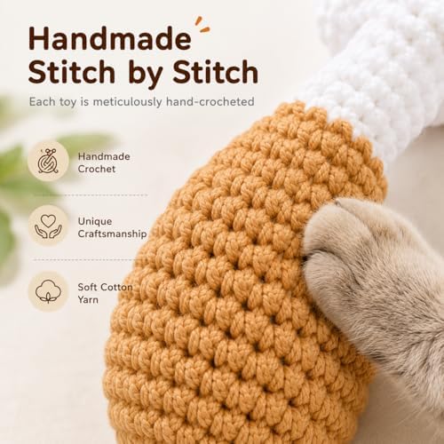 Handmade Crochet Catnip Cat Toy, Chew Toy with Crinkle Sound, 2 Pack - Image 4