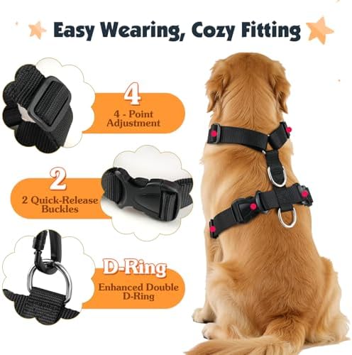 Pawaboo Dog Seat Belt Harness for Car, Seatbelt Harness with 2 in 1 Buckle - Image 5