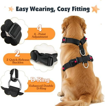 Pawaboo Dog Seat Belt Harness for Car, Seatbelt Harness with 2 in 1 Buckle - Image 5