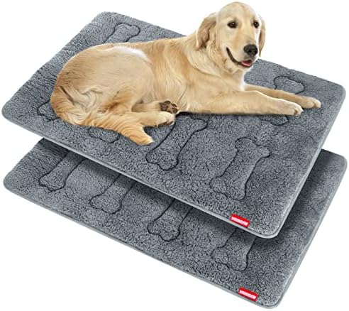 Dog Bed Crate Mat(42" X 28") 2 Pack, Soft Plush Dog Bed Pad by Moonsea