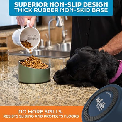 Master Pet Supply Stainless Steel Slanted Dog Cat Food Bowl 24 oz Navy Blue - Image 5