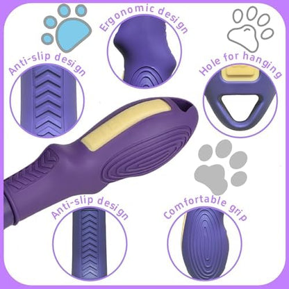 Temapex 3PCS Pet Comb for Grooming Long & Short Haired Cats & Dogs With Stainless Steel Metal Teeth for Removes Tangles & Flea, Non-Slip & Anti-Static Rubber Handle, Safe & Gentle - Image 4